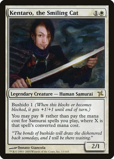 Kentaro, le chat grimaçant, carte Magic BOK 13 — extension Traîtres de Kamigawa