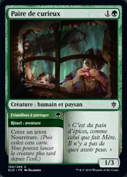 Paire de curieux // Friandises à partager, carte Magic ELD 150 — extension Throne of Eldraine