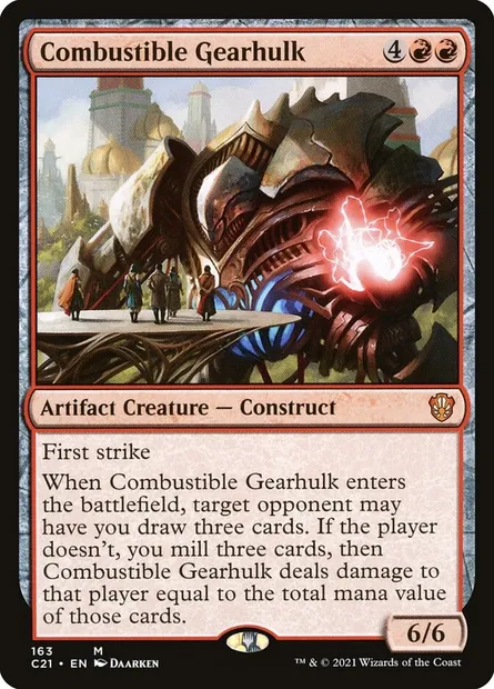 Combustible Gearhulk, Magic card C21 163 — Commander 2021 set
