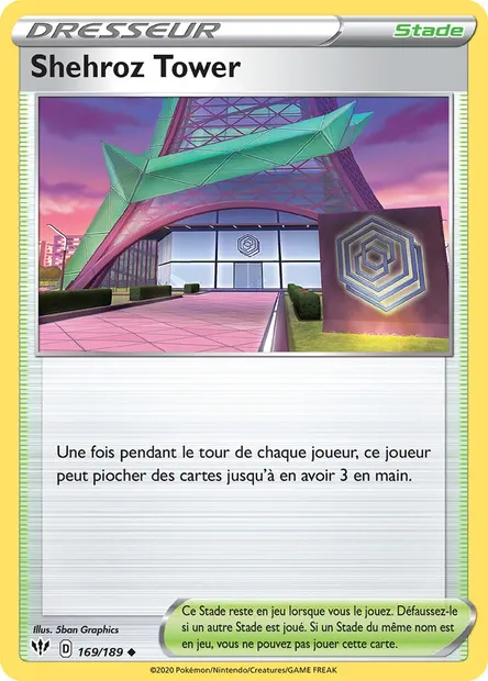 Shehroz Tower, carte Pokémon DAA 169 — extension Ténèbres Embrasées