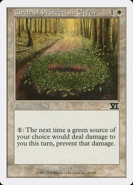 Circle of Protection: Green, Magic card 6ED 10 — Classic Sixth Edition set