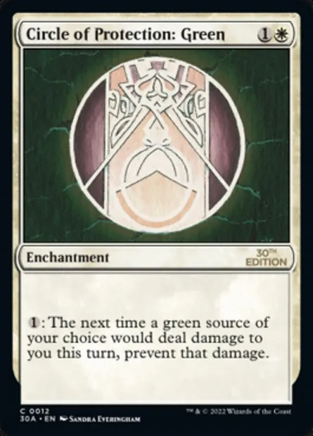 Cercle de protection : vert, carte Magic 30A 12 — extension 30th Anniversary Edition