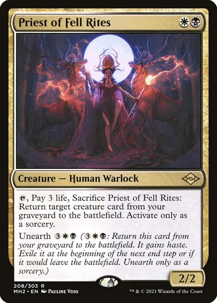 Priest of Fell Rites, Magic card MH2 208 — Modern Horizons 2 set