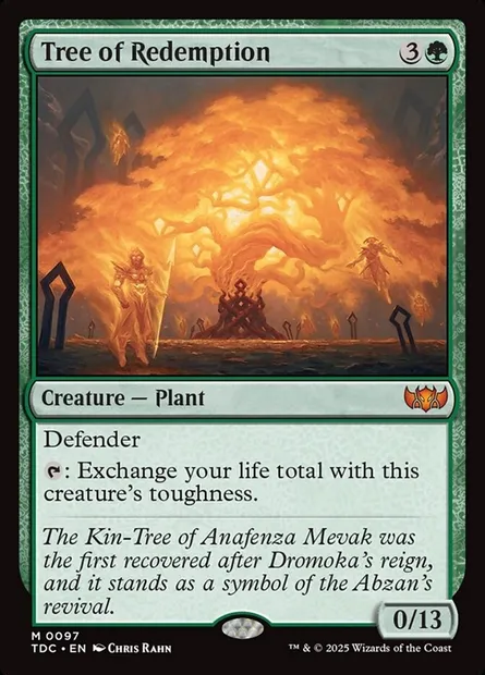 Tree of Redemption, Magic card TDC 97 — Tarkir: Dragonstorm Commander set