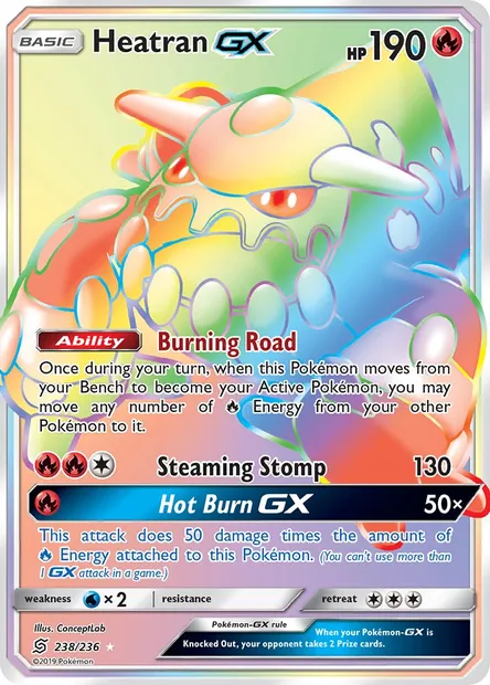 Heatran GX, Pokémon card UNM 238 — Unified Minds set
