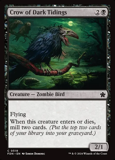 Crow of Dark Tidings, Magic card FDN 519 — Foundations set