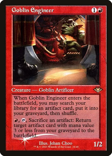Goblin Engineer, Magic card H1R 16 — Modern Horizons 1 Timeshifts set