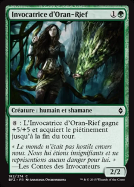 Invocatrice d'Oran-Rief, carte Magic BFZ 182 — extension La bataille de Zendikar