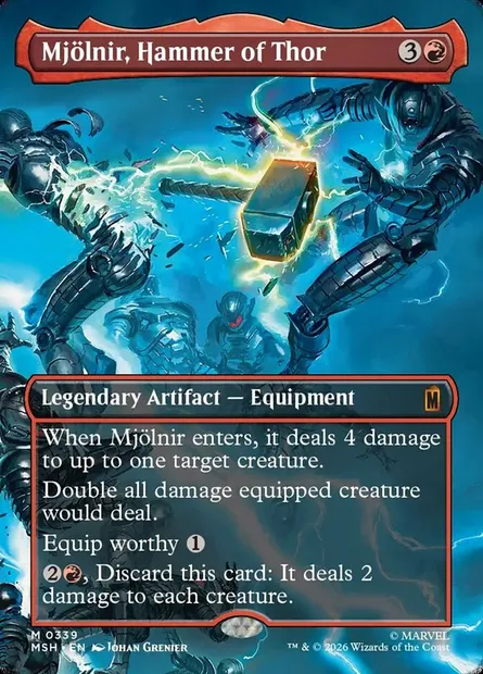 Mjölnir, Hammer of Thor, Magic card MSH 339 — Marvel Super Heroes set