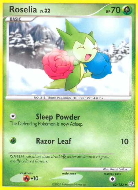 Roselia, Pokémon card SW 62 — Secret Wonders set