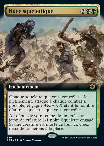 Nuée squelettique, carte Magic AFR 389 — extension Forgotten Realms: Aventures dans les Royaumes Oubliés
