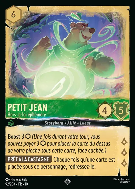 Petit Jean - Hors-la-loi éphémère, carte Disney Lorcana CH10-092 — extension Lueurs dans les Profondeurs