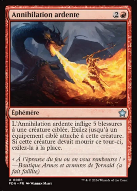 Annihilation ardente, carte Magic FDN 86 — extension Foundations