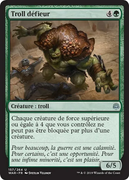 Troll défieur, carte Magic WAR 157 — extension La guerre des Planeswalkers