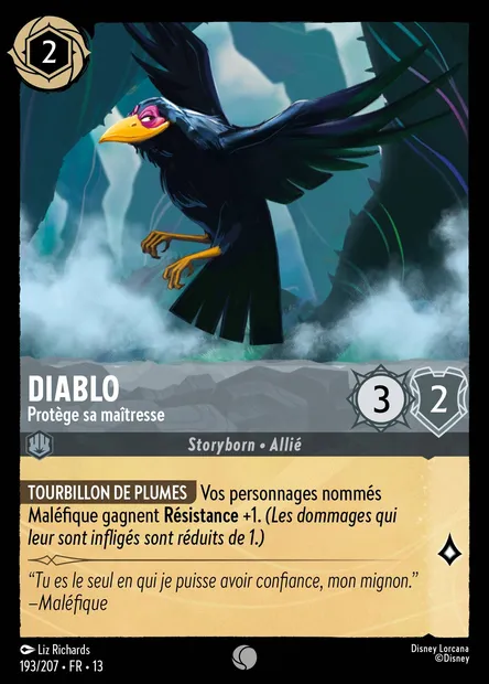 Diablo - Protège sa maîtresse, carte Disney Lorcana CH13-193 — extension Invasion Epineuse!