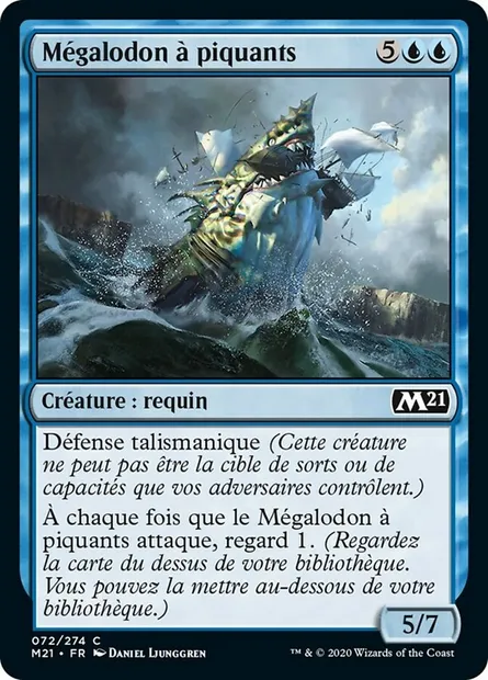 Mégalodon à piquants, carte Magic M21 72 — extension Core Set 2021
