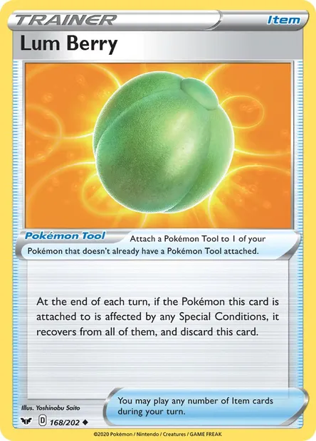 Lum Berry, Pokémon card SSH 168 — Sword & Shield set