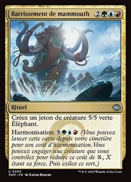 Barrissement de mammouth, carte Magic TDM 205 — extension Tarkir: Dragonstorm