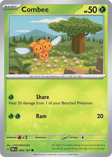 Combee, Pokémon card OBF 008 — Obsidian Flames set
