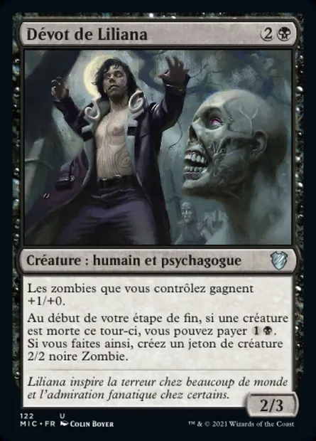 Dévot de Liliana, carte Magic MIC 122 — extension Midnight Hunt Commander