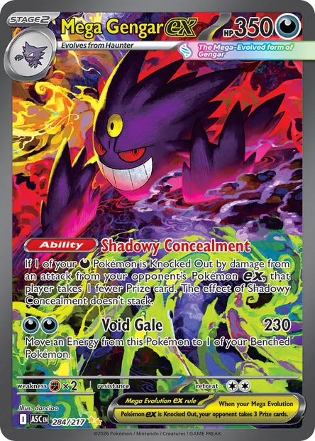 Mega Gengar ex, Pokémon card ASC 284 — Ascended Heroes set