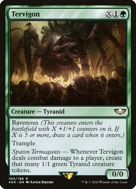 Tervigon, Magic card 40K 100 — Warhammer 40,000 Commander set