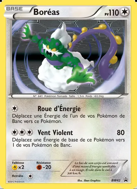 Boréas, carte Pokémon BW 42 — extension Promo BW