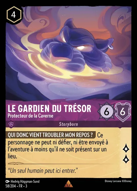 Le Gardien du Trésor - Protecteur de la Caverne, carte Disney Lorcana CH3-058 — extension Les Terres d'Encres