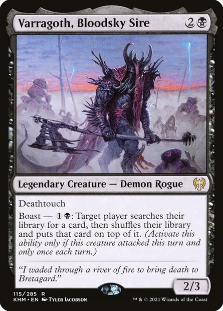 Varragoth, père Ciel-de-sang, carte Magic PKHM 115p — extension Kaldheim Promos