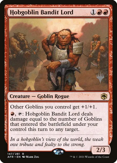 Hobgoblin Bandit Lord, Magic card PAFR 147p — Adventures in the Forgotten Realms Promos set
