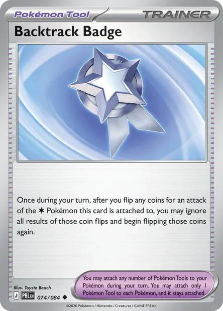 Backtrack Badge, Pokémon card PBL 074 — Pitch Black set