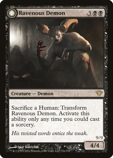 Ravenous Demon // Archdemon of Greed, Magic card DKA 71 — Dark Ascension set