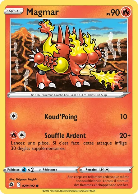 Magmar, carte Pokémon RCL 29 — extension Clash des Rebelles