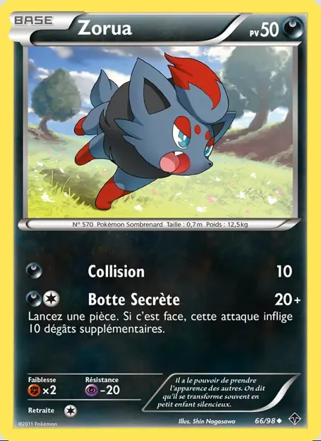 Zorua, carte Pokémon EPO 66 — extension Pouvoirs Émergents