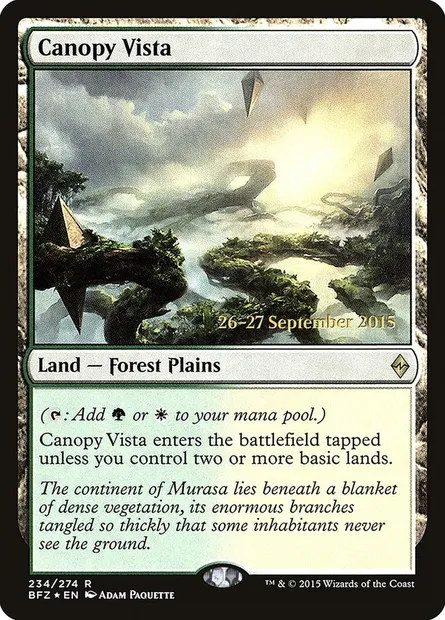 Canopy Vista, Magic card PBFZ 234s — Battle for Zendikar Promos set