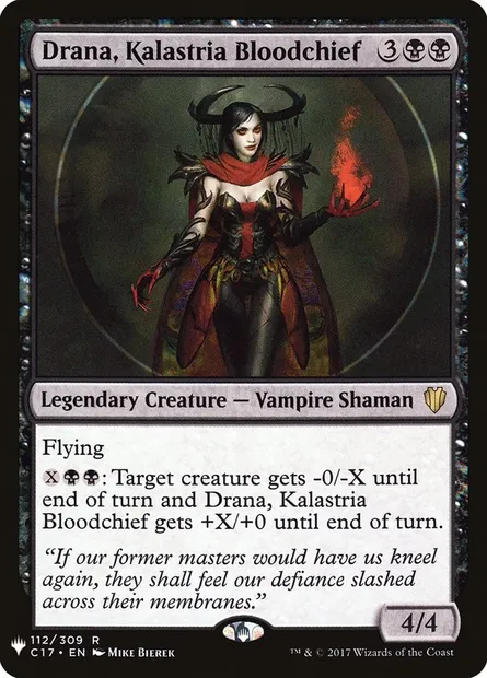 Drana, chef de sang des Kalastria, carte Magic PLST C17-112 — extension The List