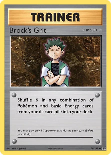 Brock's Grit, Pokémon card EVO 74 — Evolutions set