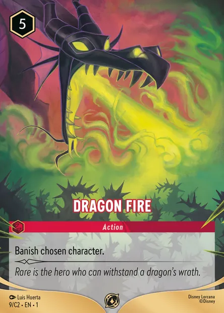 Dragon Fire, Disney Lorcana card C2-009 — Lorcana Challenge 2025 set