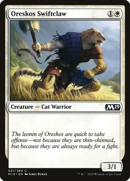 Oreskos Swiftclaw, Magic card M19 31 — Core Set 2019 set