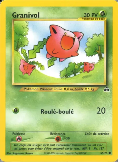 Granivol, carte Pokémon ND 55 — extension Neo Discovery