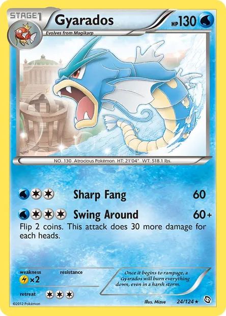Gyarados, Pokémon card DRX 24 — Dragons Exalted set