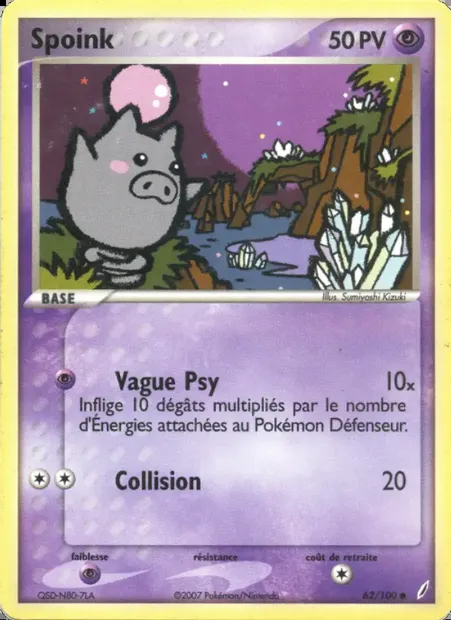 Spoink, carte Pokémon CG 62 — extension EX Gardiens de Cristal