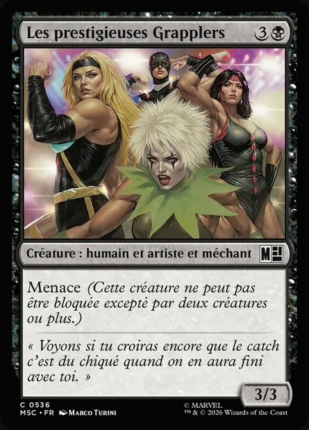 Les prestigieuses Grapplers, carte Magic MSC 536 — extension Marvel Super Heroes Commander