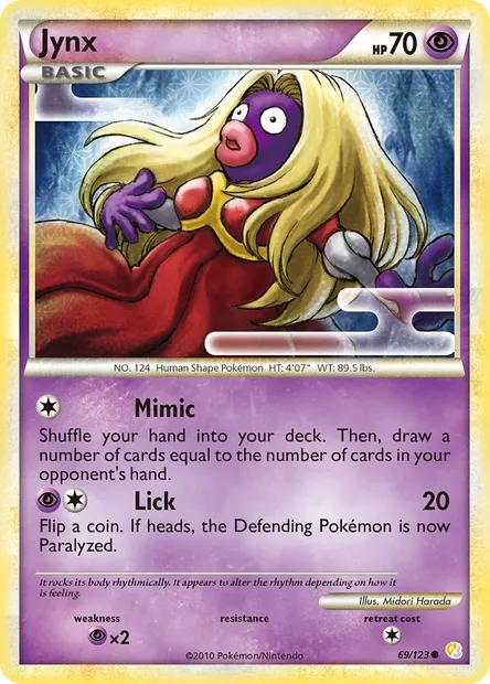 Jynx, Pokémon card HS 69 — HeartGold SoulSilver set