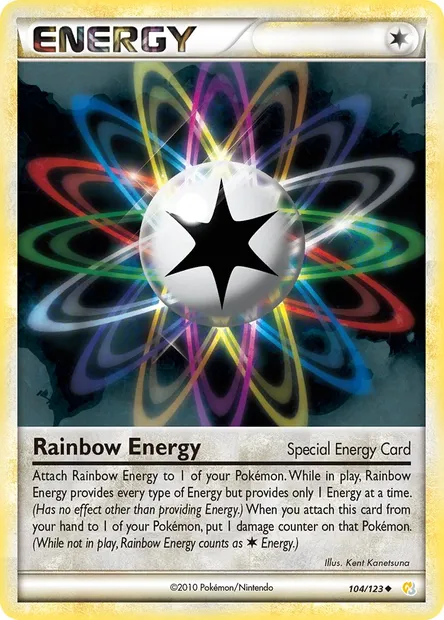 Rainbow Energy, Pokémon card HS 104 — HeartGold SoulSilver set