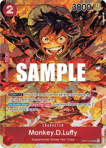Monkey.D.Luffy, One Piece card OP01-024 — ROMANCE DAWN set