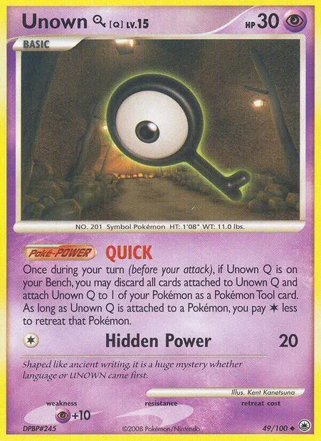 Unown Q, Pokémon card MD 49 — Majestic Dawn set