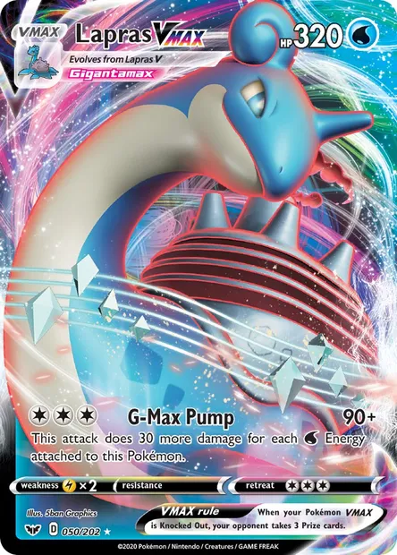 Lapras VMAX, Pokémon card SSH 50 — Sword & Shield set