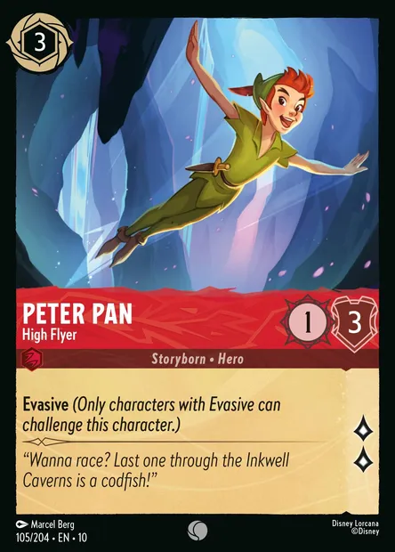 Peter Pan - High Flyer, Disney Lorcana card CH10-105 — Whispers in the Well set