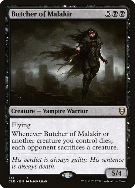Butcher of Malakir, Magic card CLB 741 — Commander Legends: Battle for Baldur's Gate set
